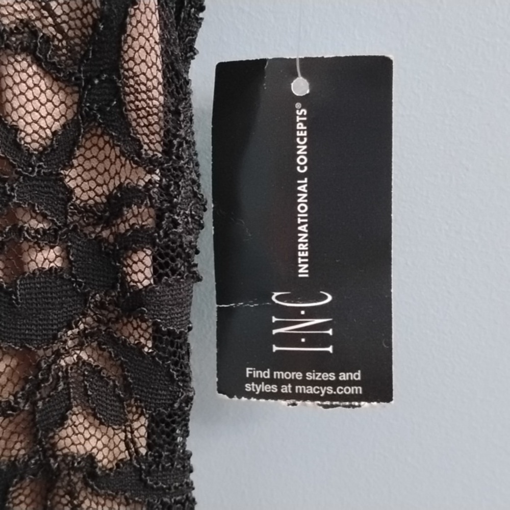 NWT INC International Concepts Black Lace Overlay Size 4 - Picture 2 of 6